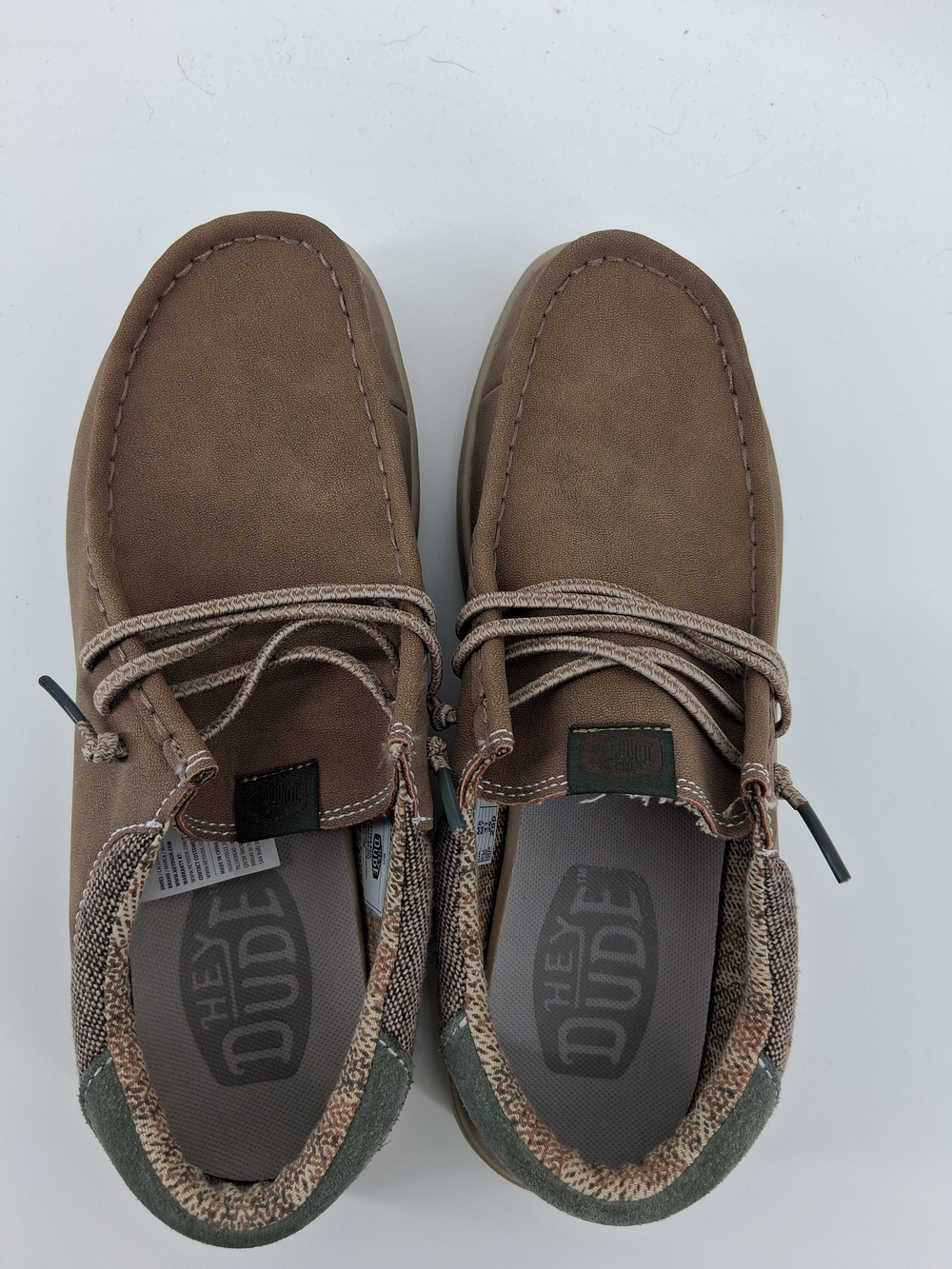 Hey Dude Brown Lace-Up Casual Boots with Green Trim
